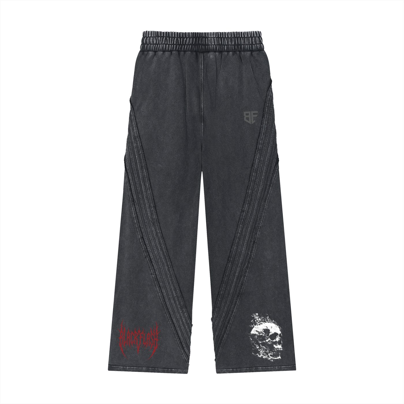 ‘BLOODLINE’ Snow Washed Tape Raw Edge Sweatpants
