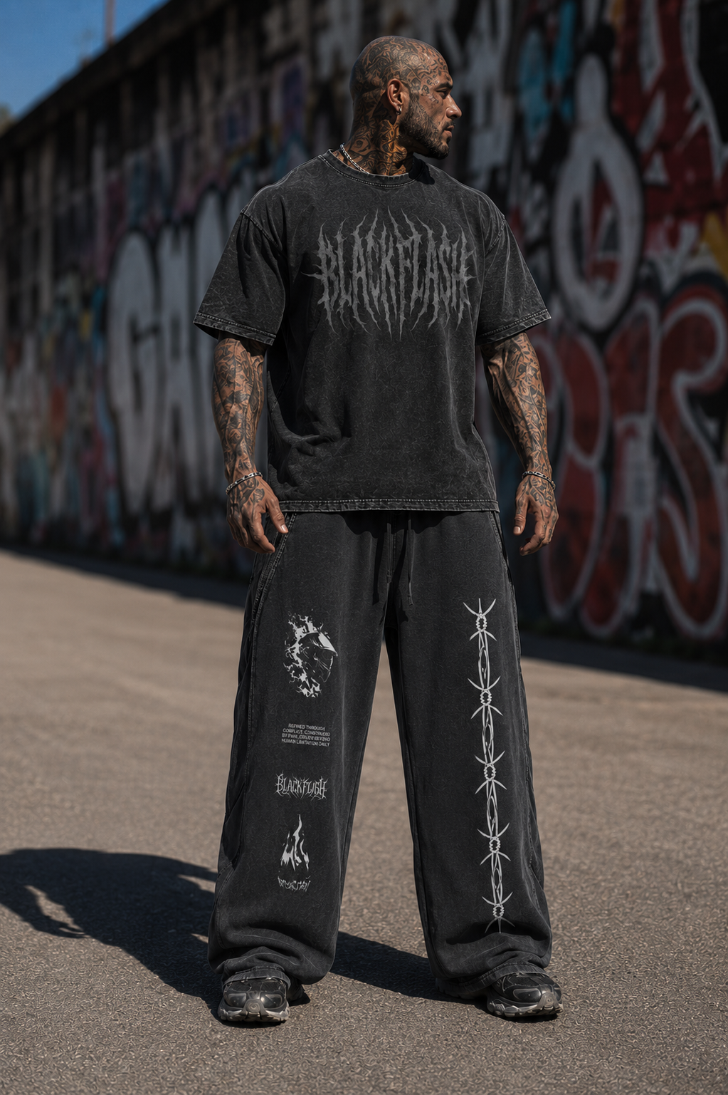 ‘NO QUIT’ | Snow Washed Oversized Cotton T-Shirt