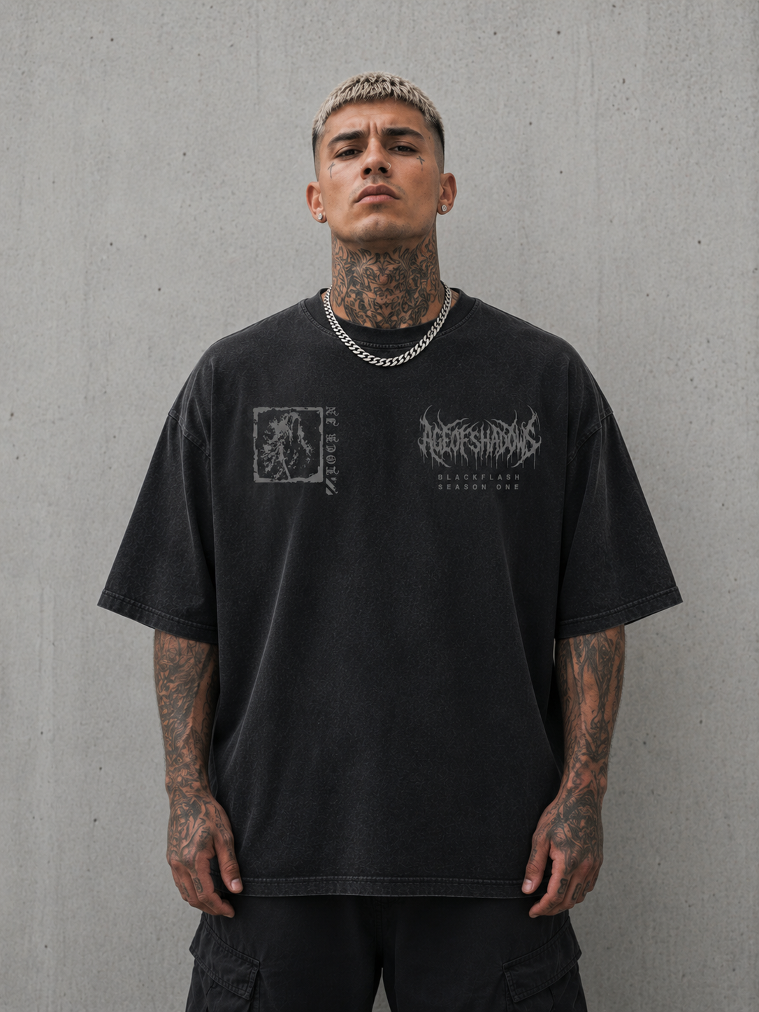 ‘RING WRAITH’ Vintage Washed Oversized Cotton T-Shirt