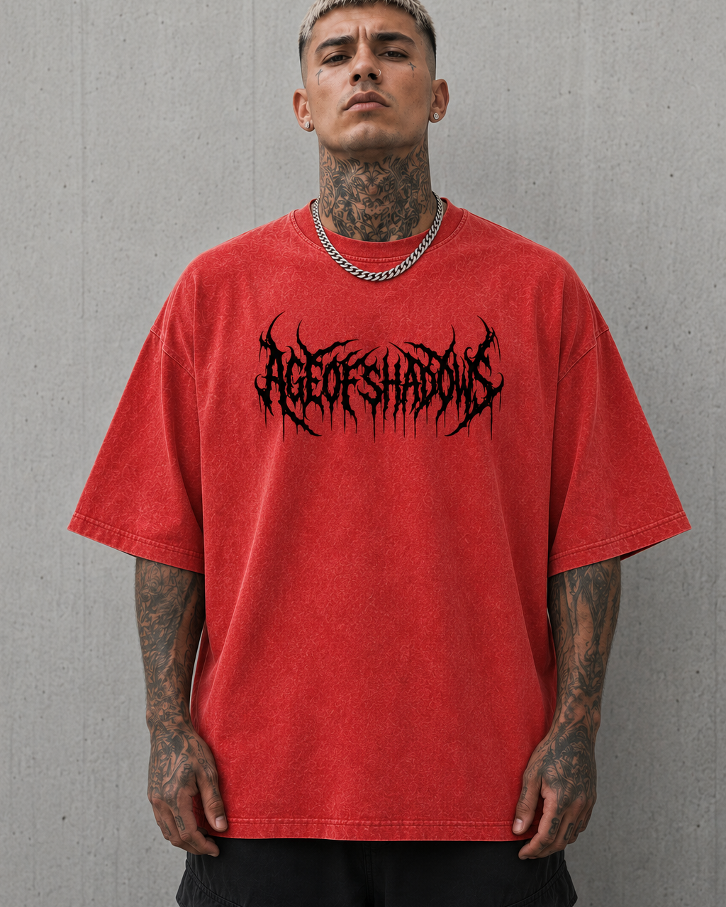 AGE OF SHADOWS Heavyweight Mineral Wash Boxy T-Shirt