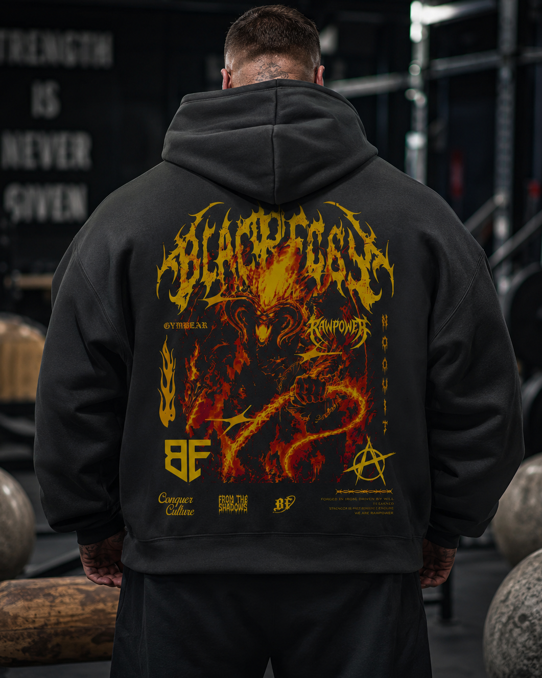 ‘INFERNO TITAN’ Big Boy Oversize Heavy Fleece Hood