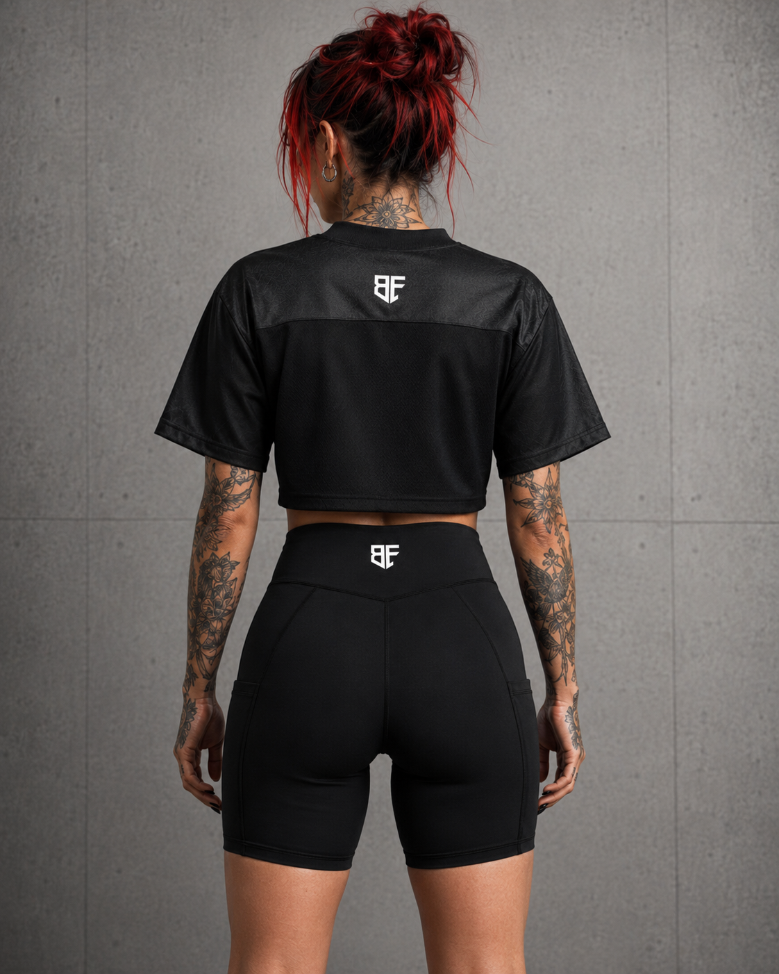 Cropped Paneled V-Neck Jersey