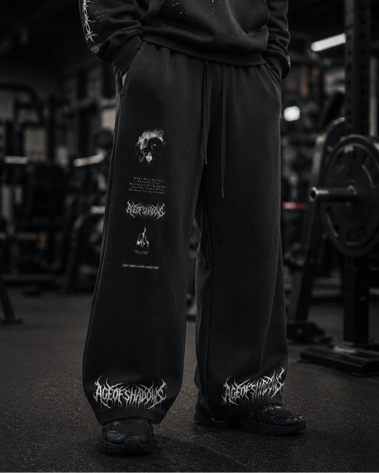 ‘AGE OF SHADOWS’ Heavyweight Wide Leg Panel Sweatpants