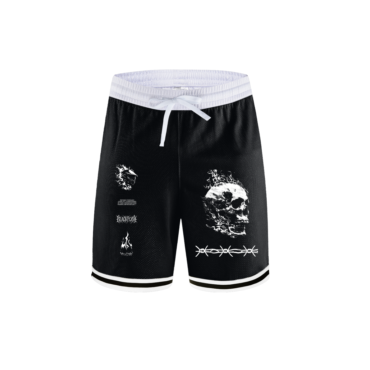 ‘BLOODLINE’ Classic Stripe Trim Basketball Shorts