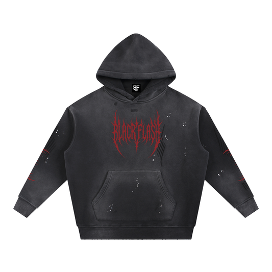 ‘BAR BREAKER’ | Vintage Washed Frayed Fleece Hoodie