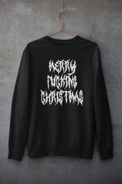 Merry F**king Christmas Classic Unisex Crewneck Sweatshirt Black