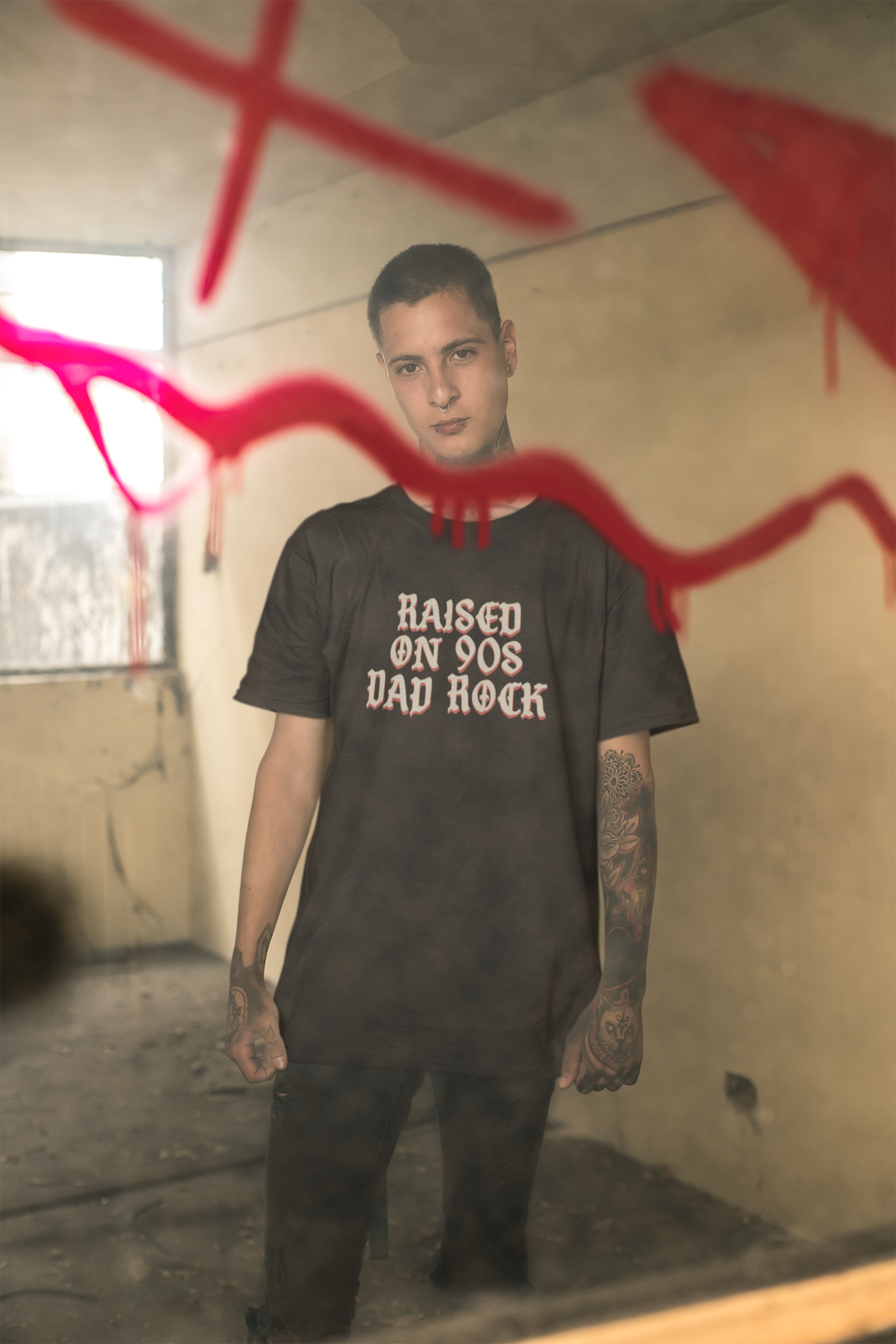 Raised On 90s Dad Rock Heavyweight Unisex Crewneck T-shirt