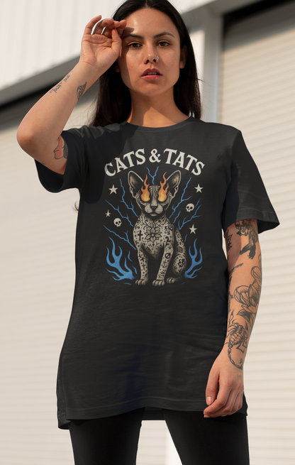 Cats & Tats Heavyweight Unisex Crewneck T-shirt