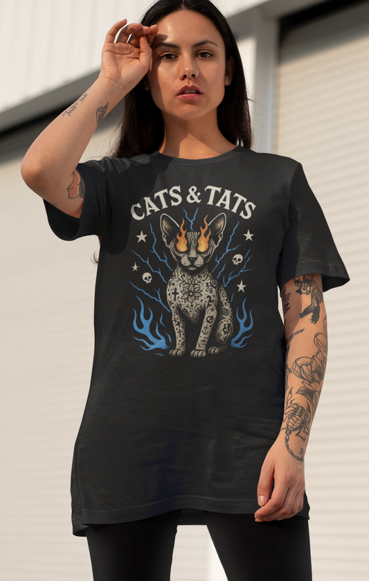 Cats & Tats Heavyweight Unisex Crewneck T-shirt